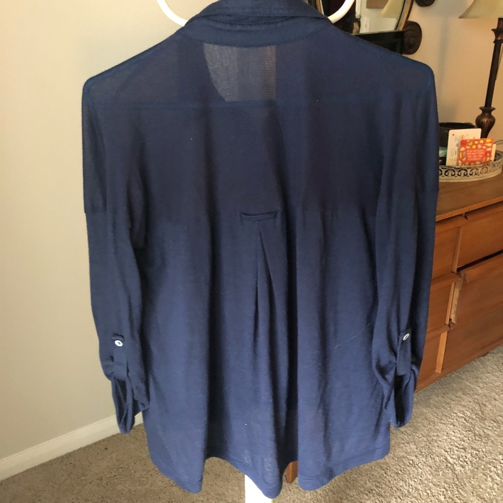 Collared Button-Up Tee - Picture 2 of 2